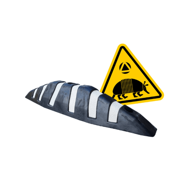 Armadillo Lane Delineator with white stripes - Car Parks and Roads