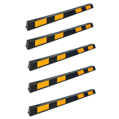 Wheel stop 5 pack. 1650mm long with reflective yellow - Car Parks and Roads