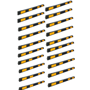 Wheel Stop 20 pack. 1650mm long with reflective yellow - Car Parks and Roads