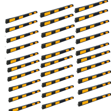 Wheel Stop 30 pack. 1650mm long with reflective yellow - Car Parks and Roads