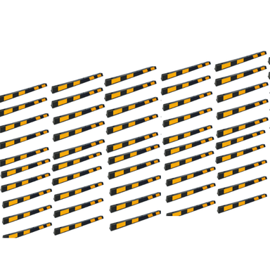 Wheel Stop 50 pack. 1650mm long with reflective yellow - Car Parks and Roads