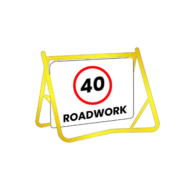 Swing Stand Sign - Roadwork on White - 900x600mm - Car Parks and Roads