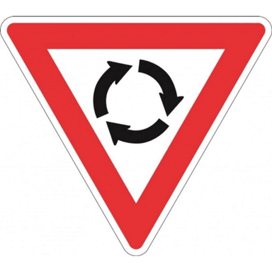Roundabout Sign 900mm (R1-3B) - Car Parks and Roads