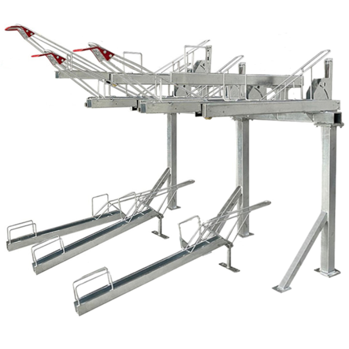 double decker bike rack fits 6 bikes 3 up 3 down