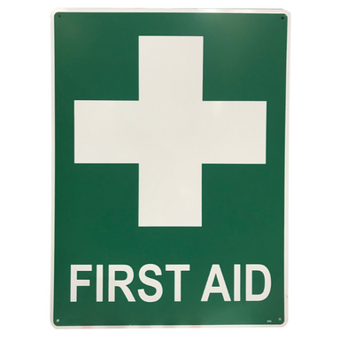 first aid sign metal