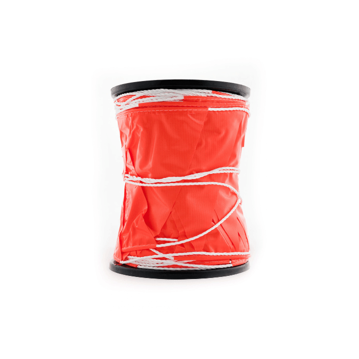 Bunting / Flagging 100m Roll On Plastic Reel - Orange - Car Parks and Roads