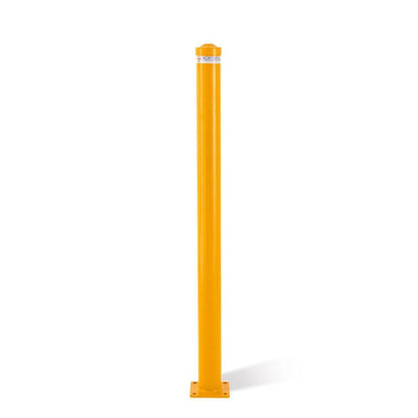 Ten pack. Surface mounted steel bollard. 89mm dia x 1300mm high. - Car Parks and Roads