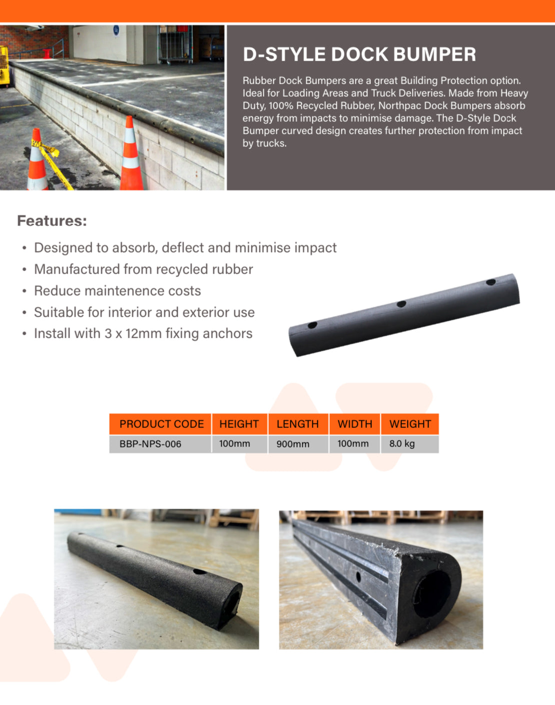 Dock Bumper - D Style Bumper