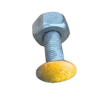 Guard Rail Post Bolt 50mm x 16mm Mushroom Head Yellow