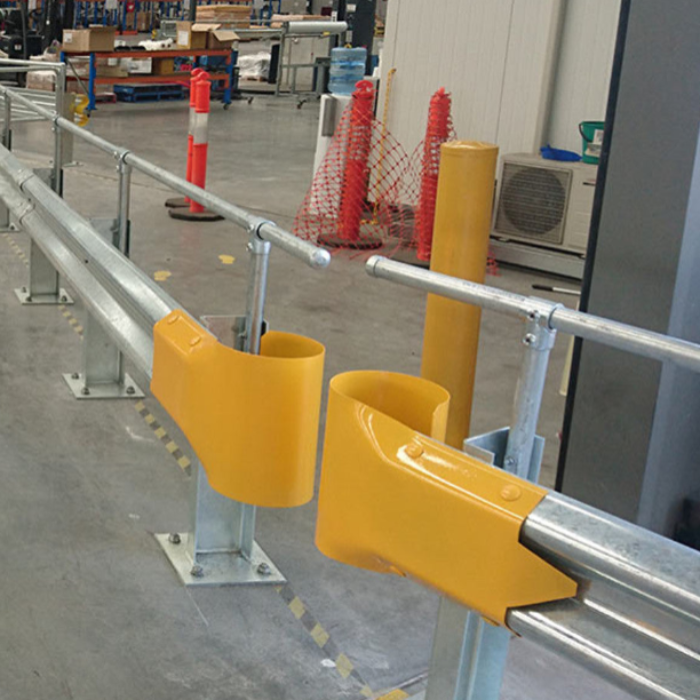Yellow Guard Rails With Caps Guard Rail 3.5M – Powder Coated Safety Yellow Steel Barrier — Car Parks ...