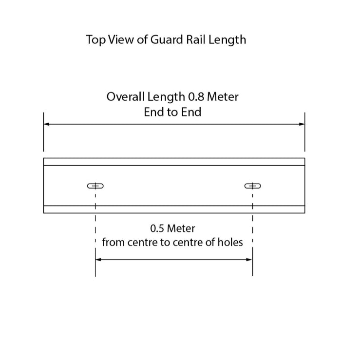 Guard Rail W-Beam 0.5M length - Powdercoated Safety Yellow