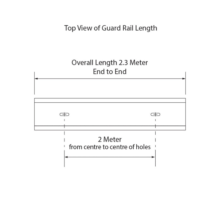 Guard Rail W-Beam 2M length Powdercoated Safety Yellow