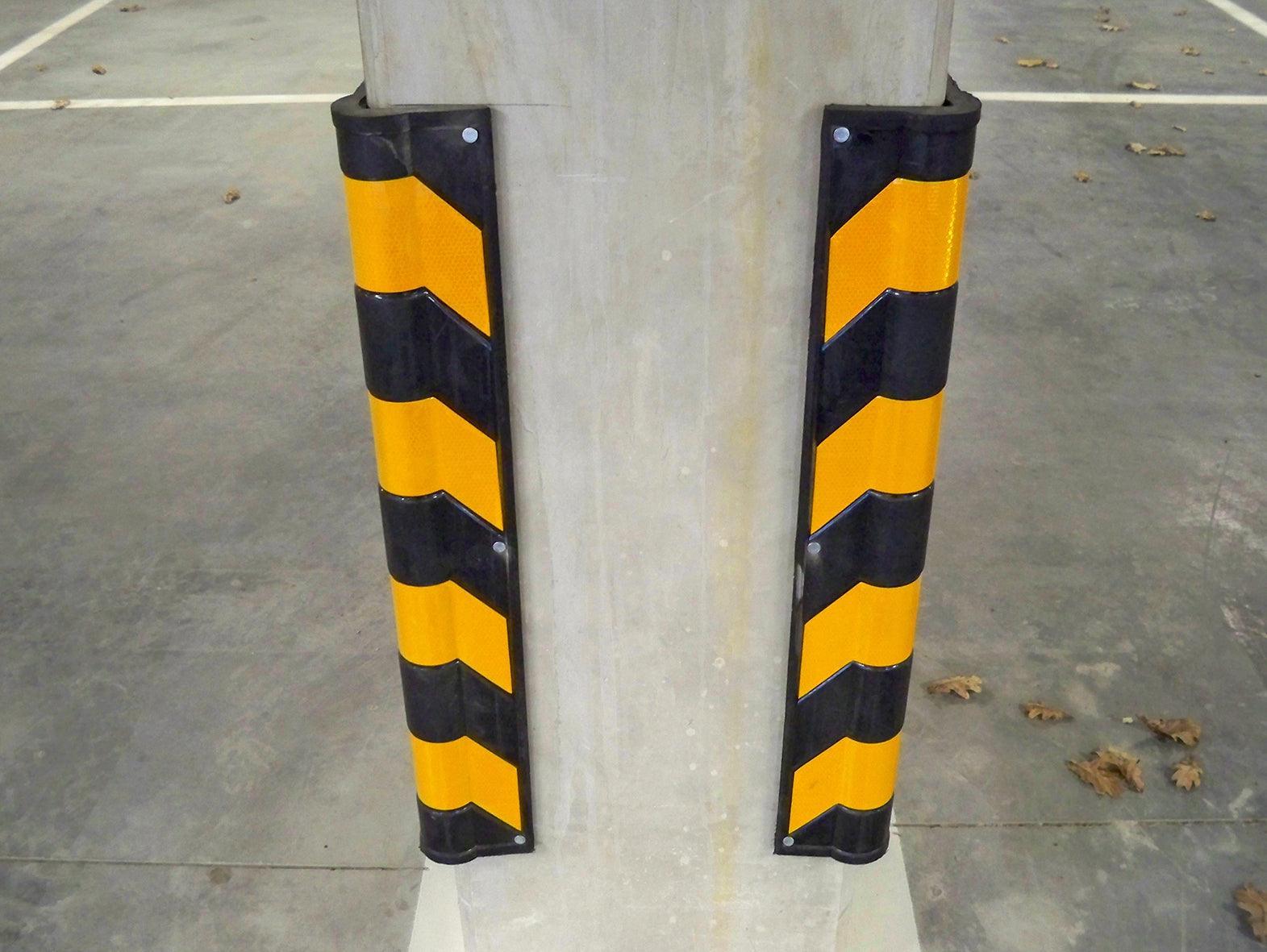 Corner guard - rubber round nosed 100mm wide x 800mm long - Car Parks and Roads