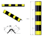Corner guard - rubber round nosed 100mm wide x 800mm long - Car Parks and Roads