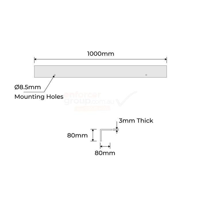 Corner Guards - 80 x 80mm 1 Metre Long - Galvanised - Car Parks and Roads