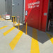 Bollards protecting door access ways