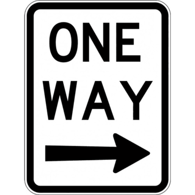 One Way Sign Right Arrow - 600x800mm (R2-2BR) - Car Parks and Roads