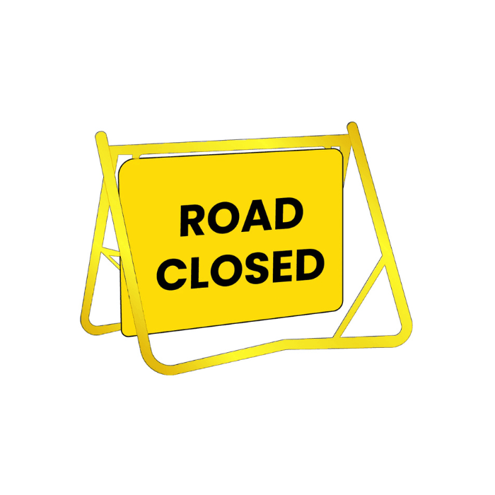 Swing Stand Sign - Road Closed - 900x600mm - Car Parks and Roads