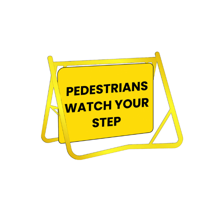 Swing Stand Sign-pedestrians Watch Step-900x600mm - Car Parks and Roads