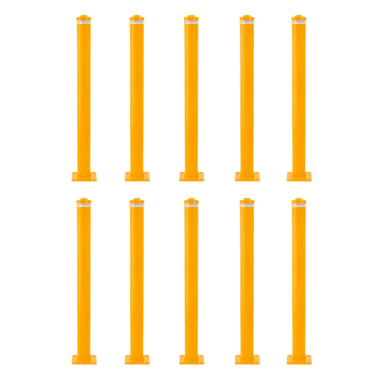 Ten pack. Surface mounted steel bollard. 114mm dia x 1300mm high. - Car Parks and Roads