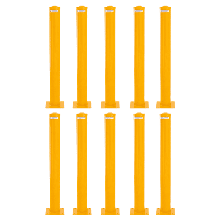 Ten pack - Surface mounted steel bollard. 114mm dia x 1m high. - Car Parks and Roads