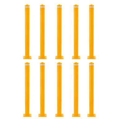 Ten pack - Surface mounted steel bollard. 140mm dia x 1300mm high. - Car Parks and Roads