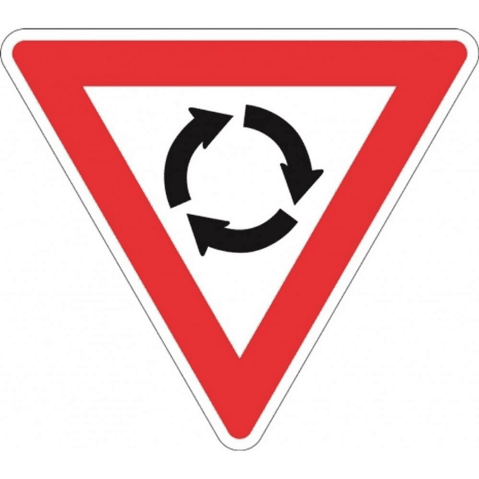 Roundabout Sign 900mm (R1-3B) — Car Parks and Roads