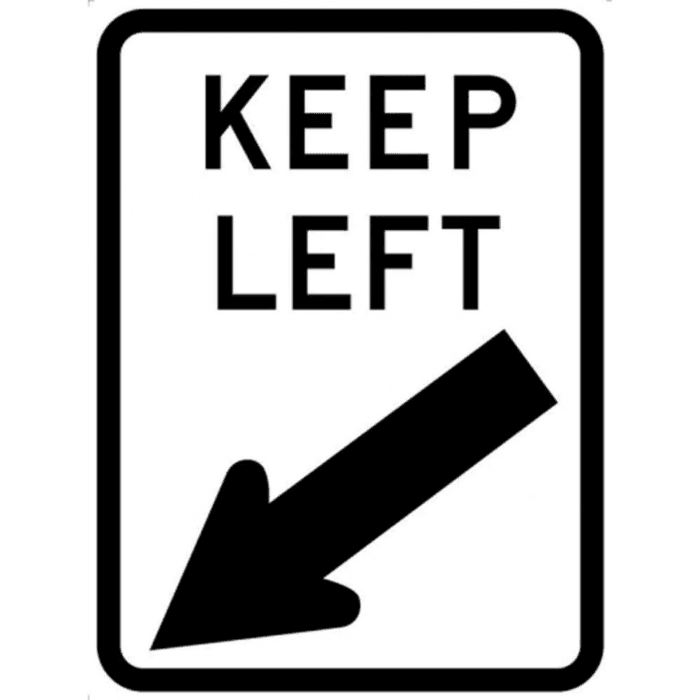 Keep Left Sign- 450x600mm (R2-3AL) - Car Parks and Roads