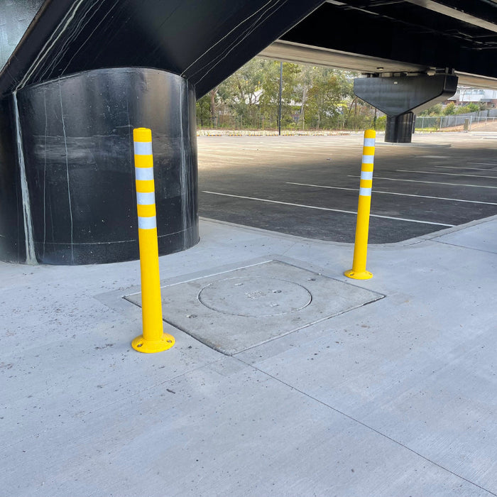 bollard super flexible 75mm x 1000mm yellow orange