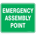 emergency assembly point sign 450x600mm metal corflute