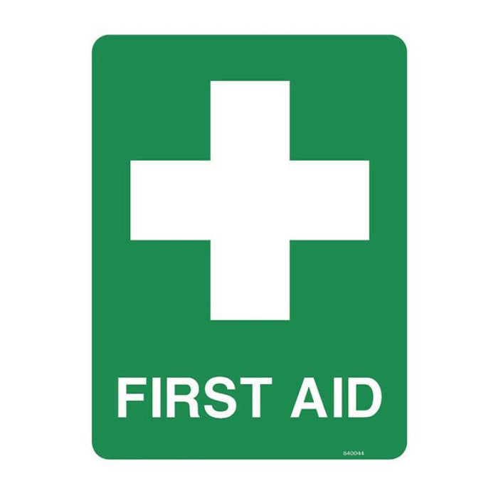 first aid sign metal