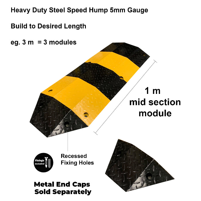 heavy duty steel speed hump 5mm gauge 1m middle section