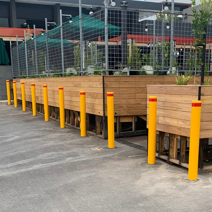 in ground bollard 140mm diameter x 1600mm high