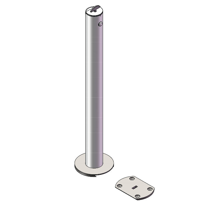 removable bollard 90mm x 1020mm surface mount slider t handle keyed alike