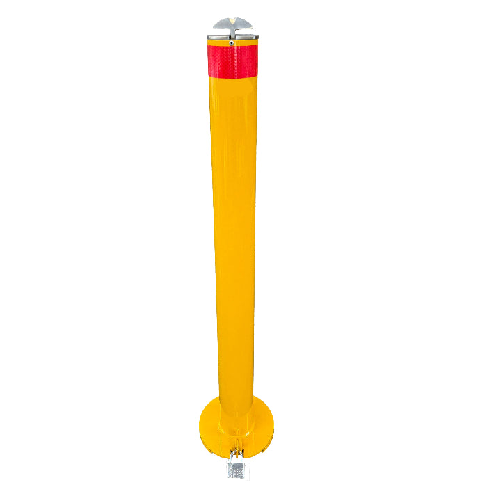 removable bollard 90mm x 1020mm surface mount slider type with t handle padlock lockable