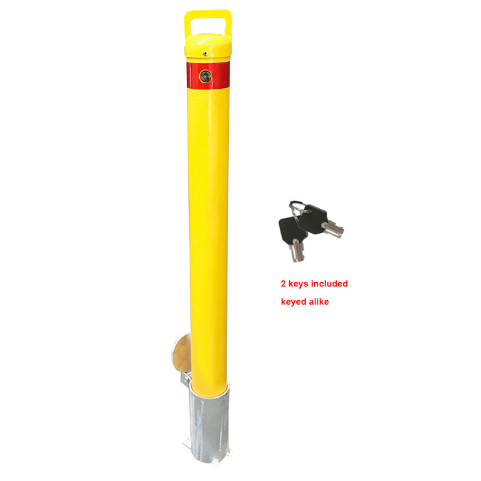 removable key lock bollard 90mm diameter with sleeve