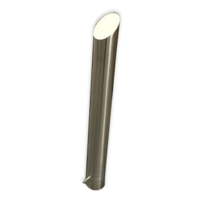 stainless steel in ground bollard 140mm x 1200mm bevelled top