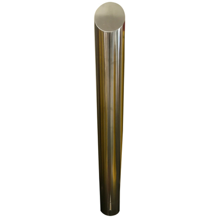 stainless steel in ground bollard 140mm x 1200mm bevelled top