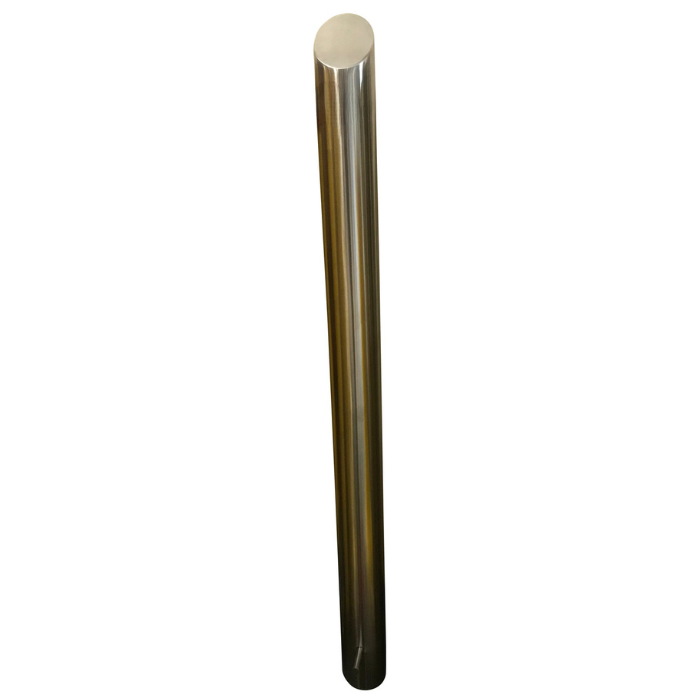 stainless steel in ground bollard 90mm x 1200mm bevelled top