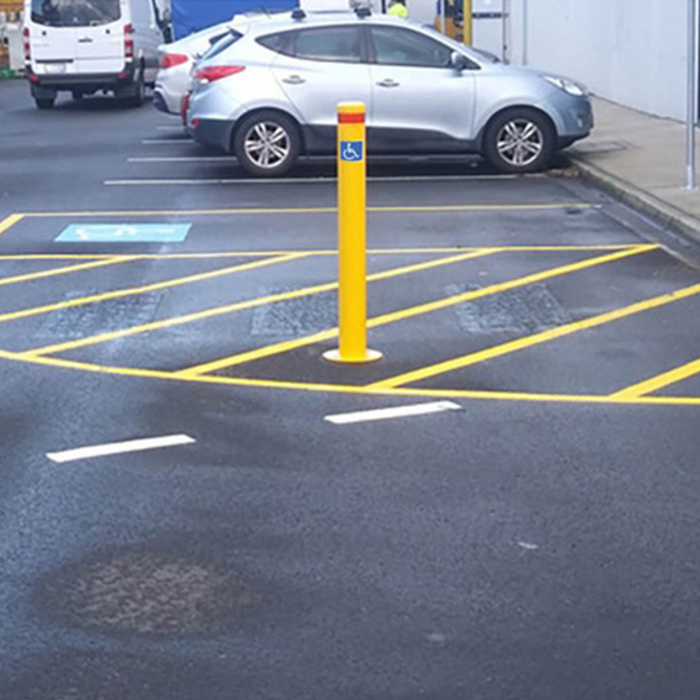 surface mount bollard 140mm x 1300mm for shared zone disabled parking